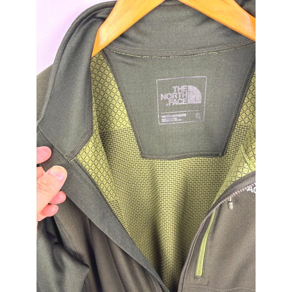 The North Face Mens Full Zip‎ Grid Fleece Jacket Olive Green XL NF0A3L96
